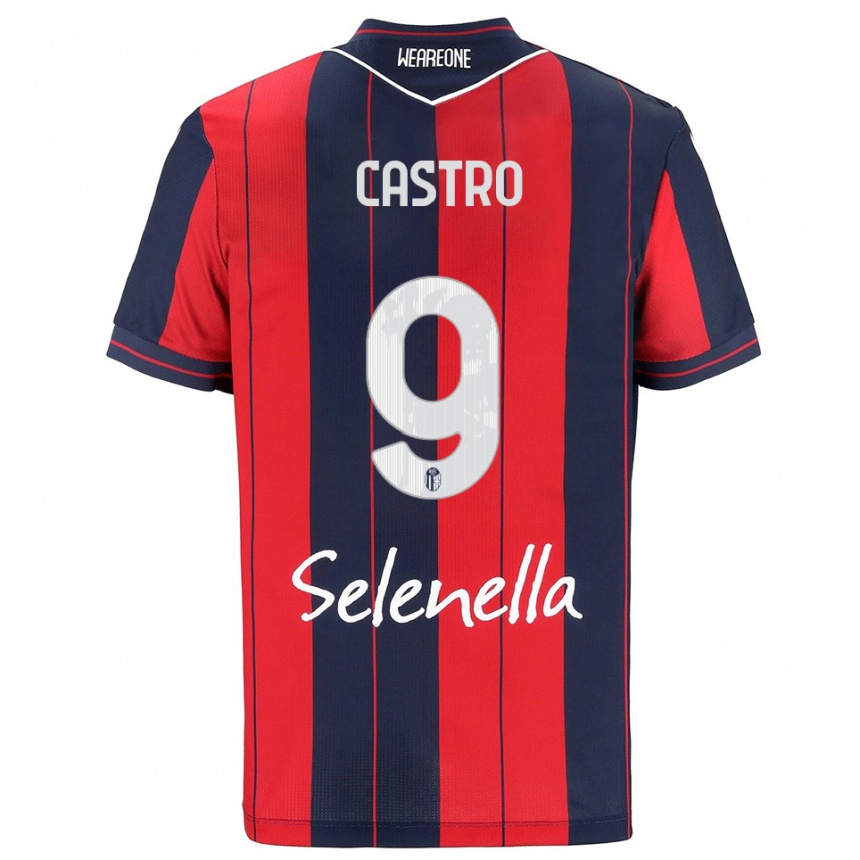 נשים כדורגל סנטיאגו קסטרו #9 אדום נייבי ג'רזי ביתית 2025/26