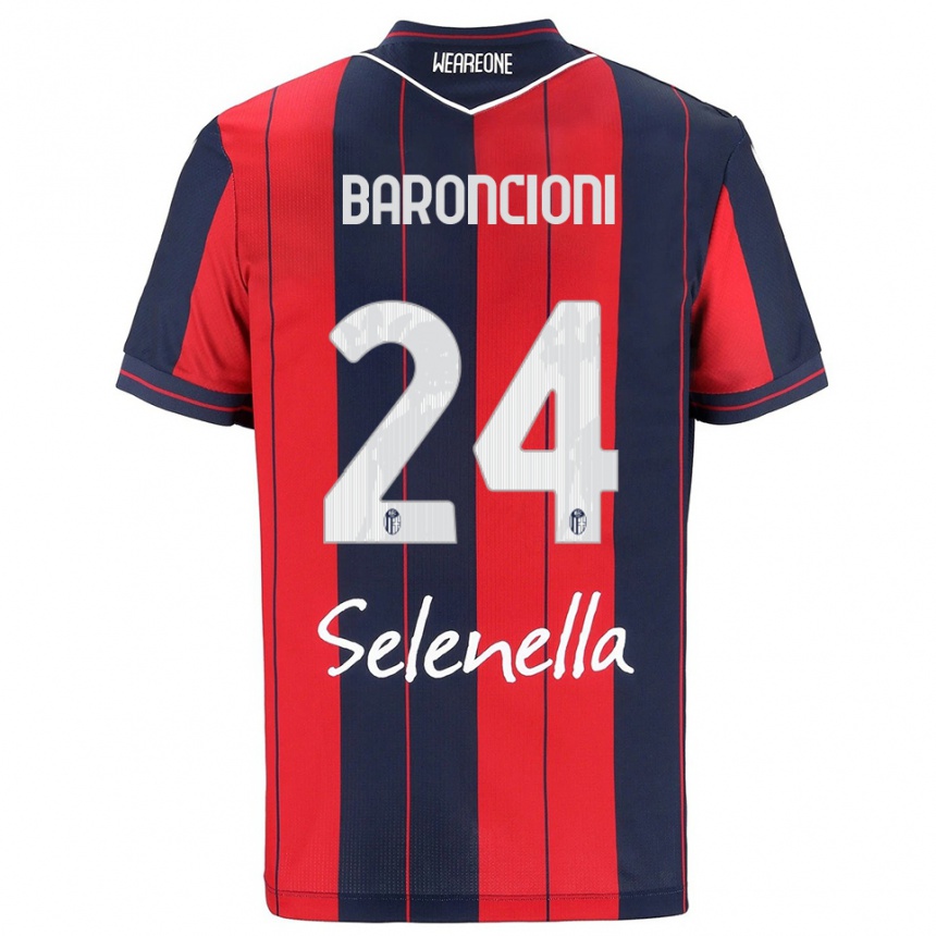 נשים כדורגל Davide Baroncioni #24 אדום נייבי ג'רזי ביתית 2025/26