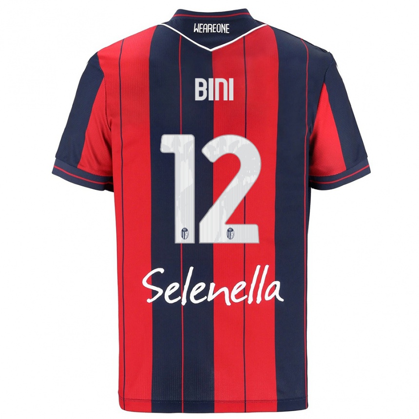 נשים כדורגל Cesare Bini #12 אדום נייבי ג'רזי ביתית 2025/26