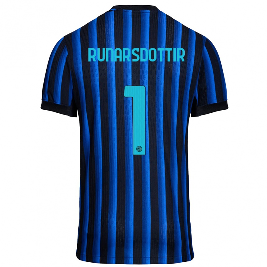 נשים כדורגל ססיליה ראן רונארסדוטיר #1 שחור כחול ג'רזי ביתית 2025/26