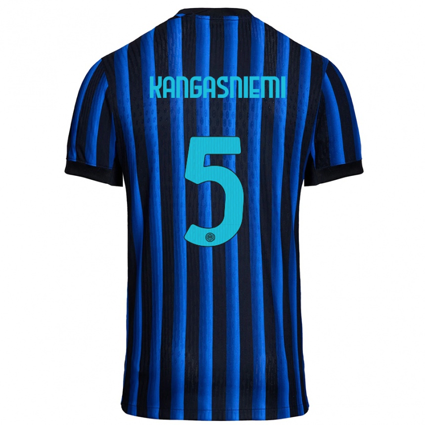 נשים כדורגל Ilari Kangasniemi #5 שחור כחול ג'רזי ביתית 2025/26