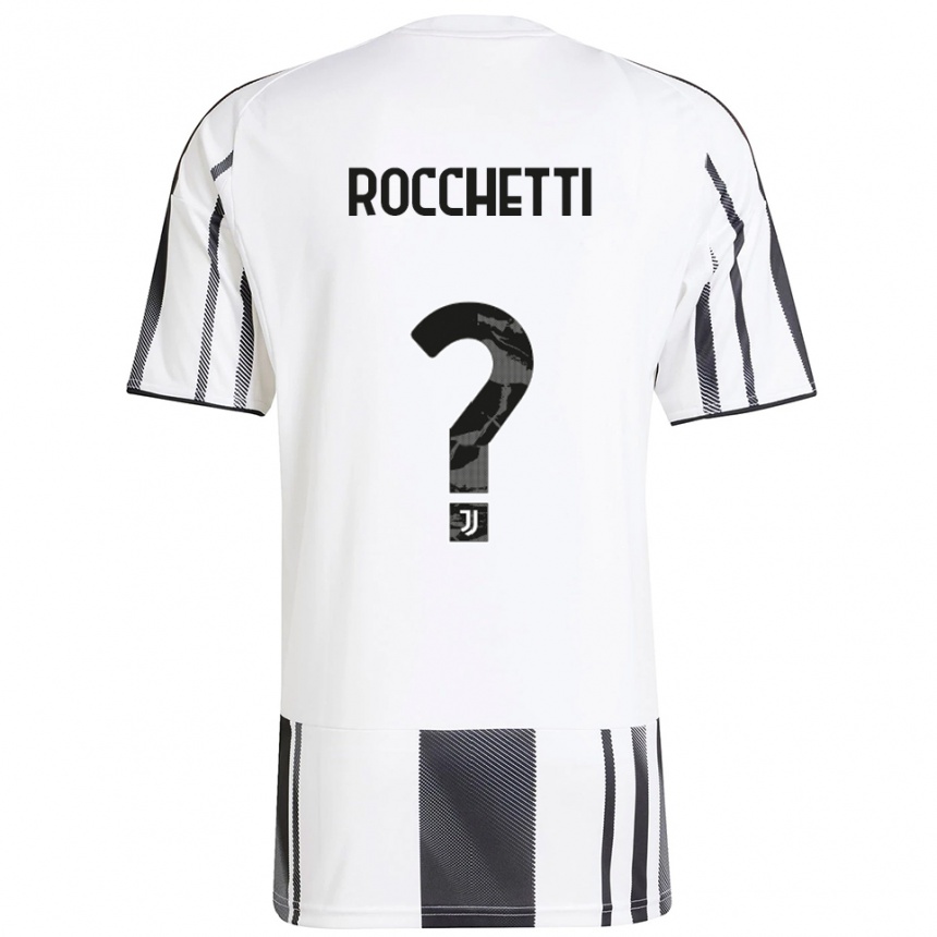 נשים כדורגל Edoardo Rocchetti #0 לבן שחור ג'רזי ביתית 2025/26
