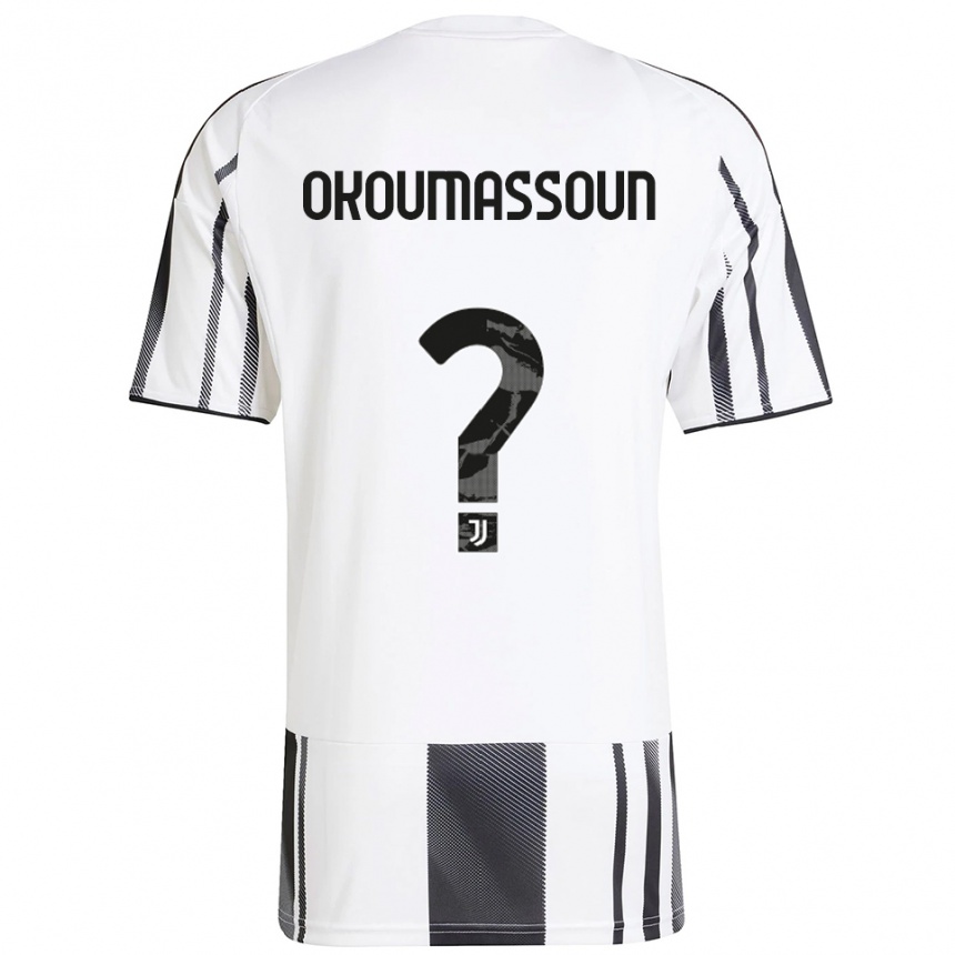 נשים כדורגל Ismaele Okoumassoun #0 לבן שחור ג'רזי ביתית 2025/26