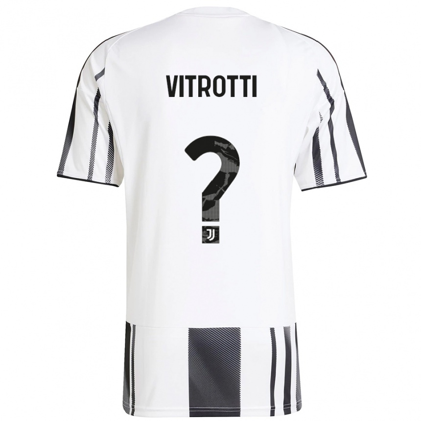 נשים כדורגל Matteo Vitrotti #0 לבן שחור ג'רזי ביתית 2025/26