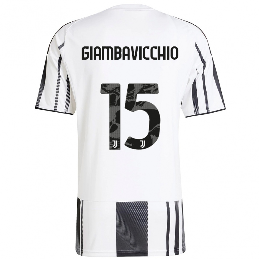 נשים כדורגל Franco Giambavicchio #15 לבן שחור ג'רזי ביתית 2025/26