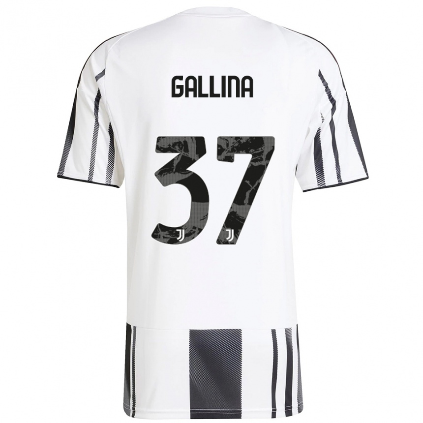 נשים כדורגל Arianna Gallina #37 לבן שחור ג'רזי ביתית 2025/26