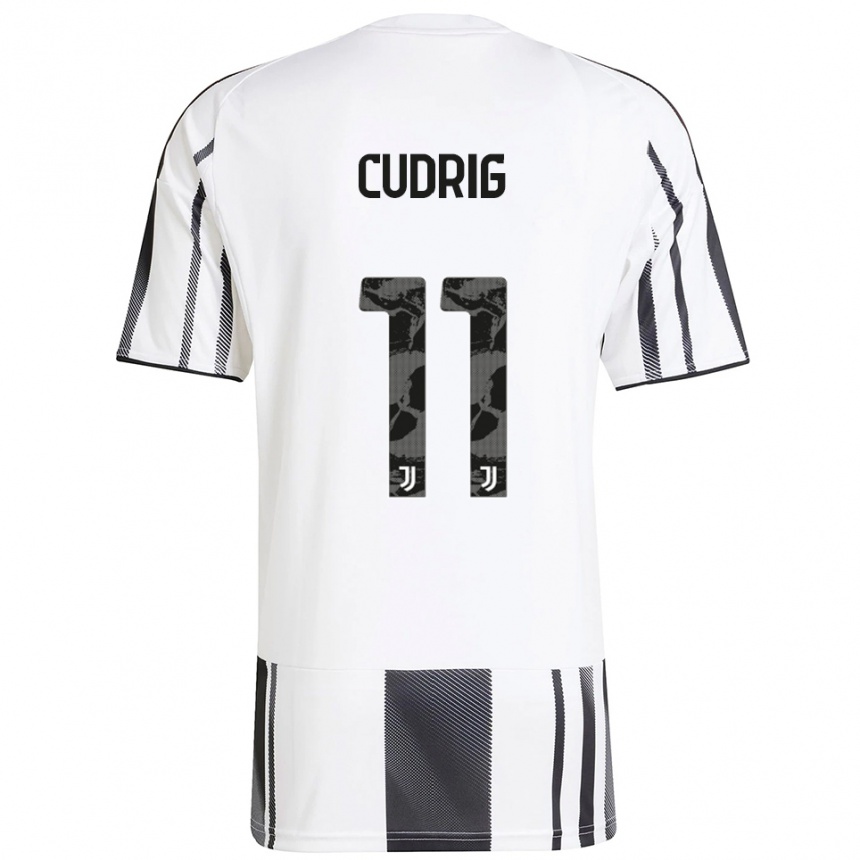 נשים כדורגל Nicolò Cudrig #11 לבן שחור ג'רזי ביתית 2025/26
