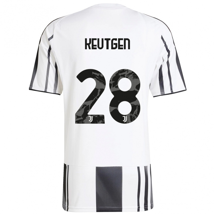 נשים כדורגל Enzo Keutgen #28 לבן שחור ג'רזי ביתית 2025/26
