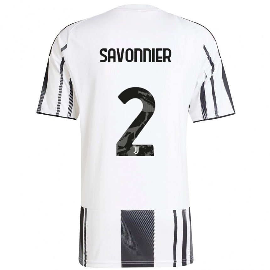 נשים כדורגל Nelson Savonnier #2 לבן שחור ג'רזי ביתית 2025/26