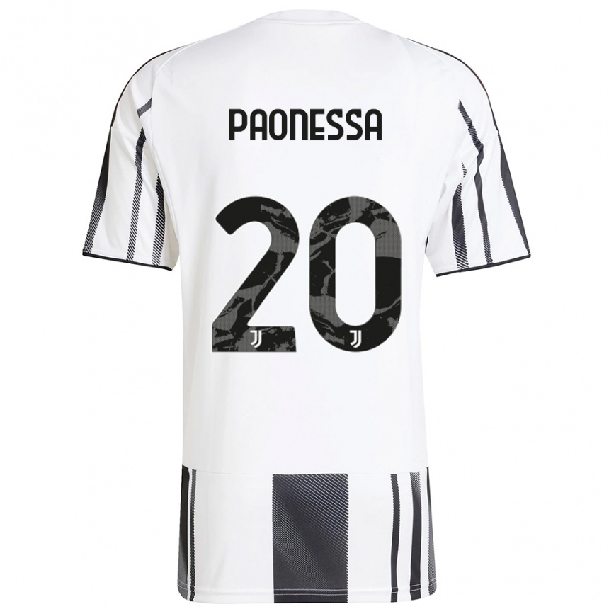נשים כדורגל Riccardo Paonessa #20 לבן שחור ג'רזי ביתית 2025/26