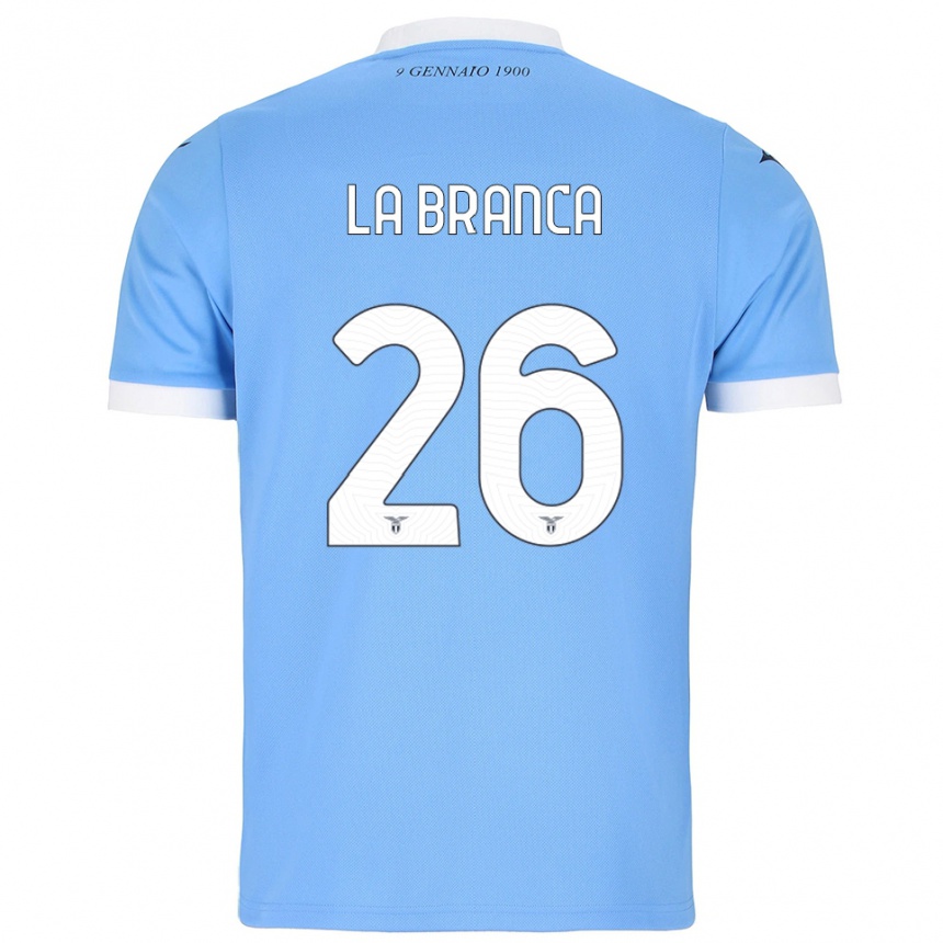 נשים כדורגל Ruggero La Branca #26 תכלת לבן ג'רזי ביתית 2025/26