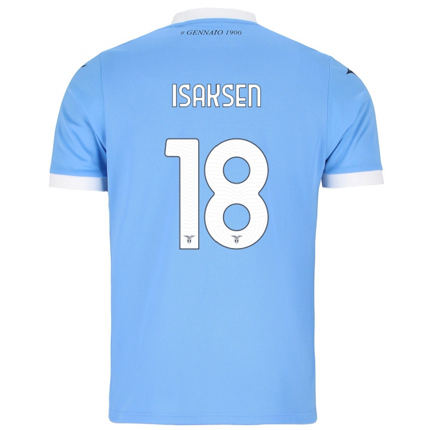 נשים כדורגל גוסטב איסקסן #18 תכלת לבן ג'רזי ביתית 2025/26