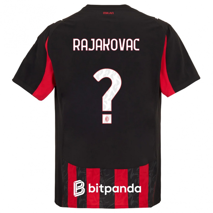 נשים כדורגל Mihajlo Rajakovac #0 אדום שחור ג'רזי ביתית 2025/26