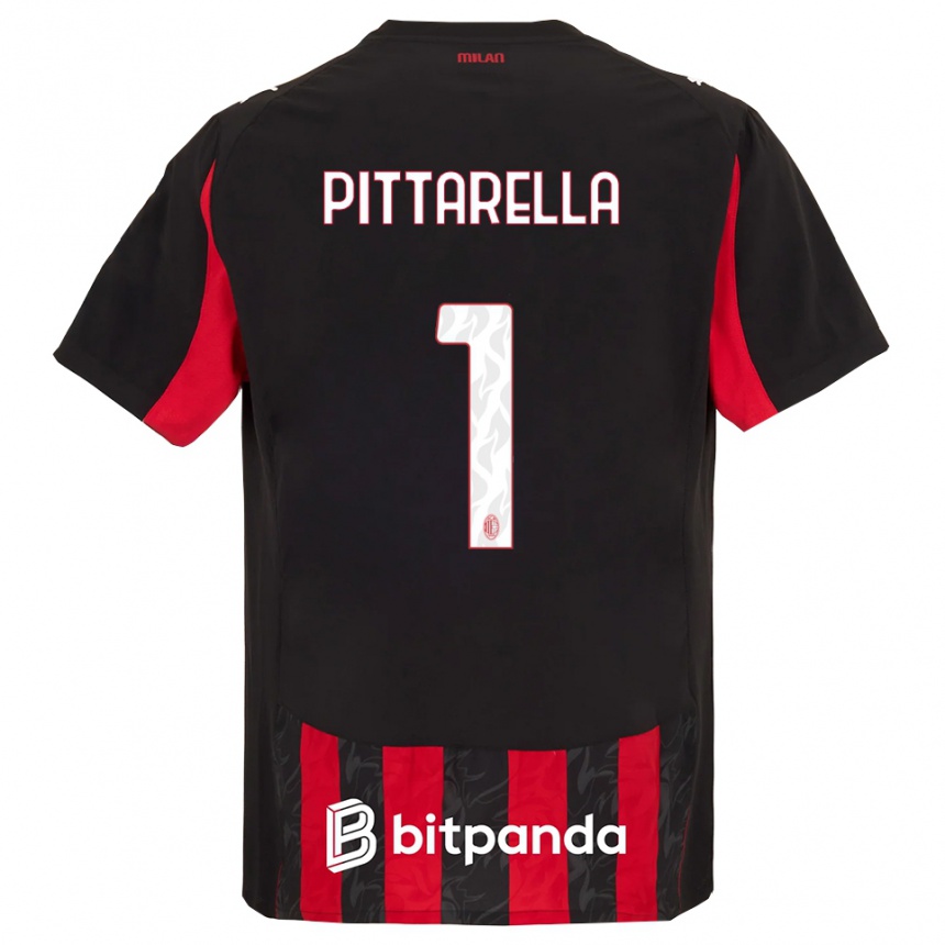 נשים כדורגל Matteo Pittarella #1 אדום שחור ג'רזי ביתית 2025/26
