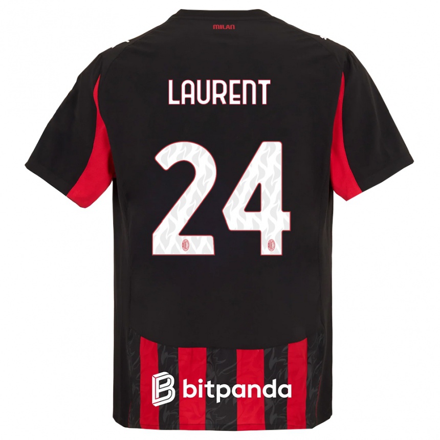 נשים כדורגל Emelyne Ann-Emmanuelle Laurent #24 אדום שחור ג'רזי ביתית 2025/26
