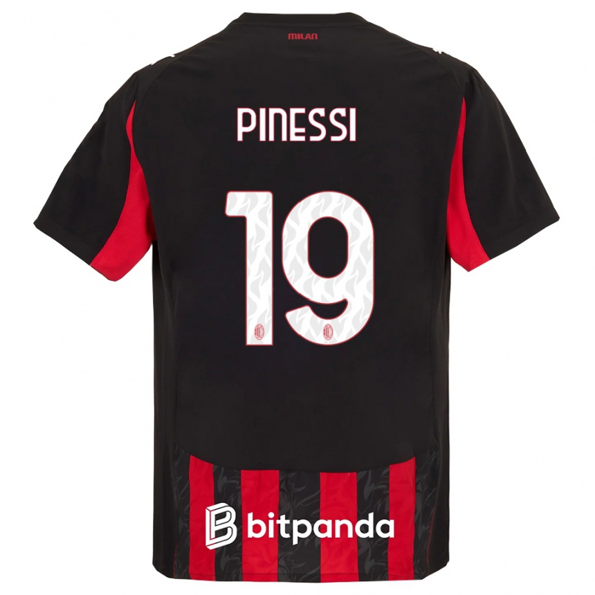 נשים כדורגל Riccardo Pinessi #19 אדום שחור ג'רזי ביתית 2025/26