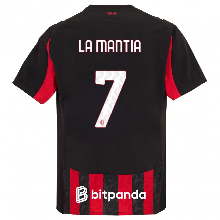 נשים כדורגל Simon La Mantia #7 אדום שחור ג'רזי ביתית 2025/26