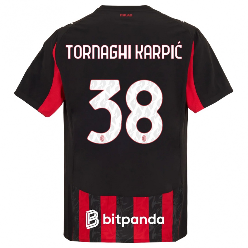 נשים כדורגל Lavinia Tornaghi Karpić #38 אדום שחור ג'רזי ביתית 2025/26