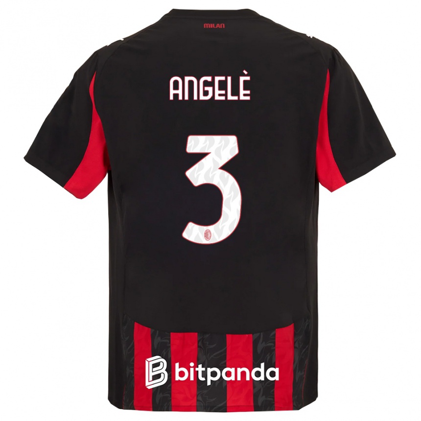 נשים כדורגל Gregorio Angelè #3 אדום שחור ג'רזי ביתית 2025/26