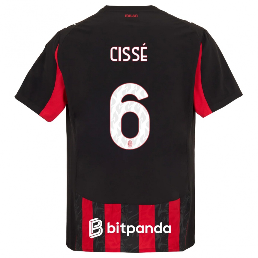נשים כדורגל Maiga-Hamadoun Cissé #6 אדום שחור ג'רזי ביתית 2025/26