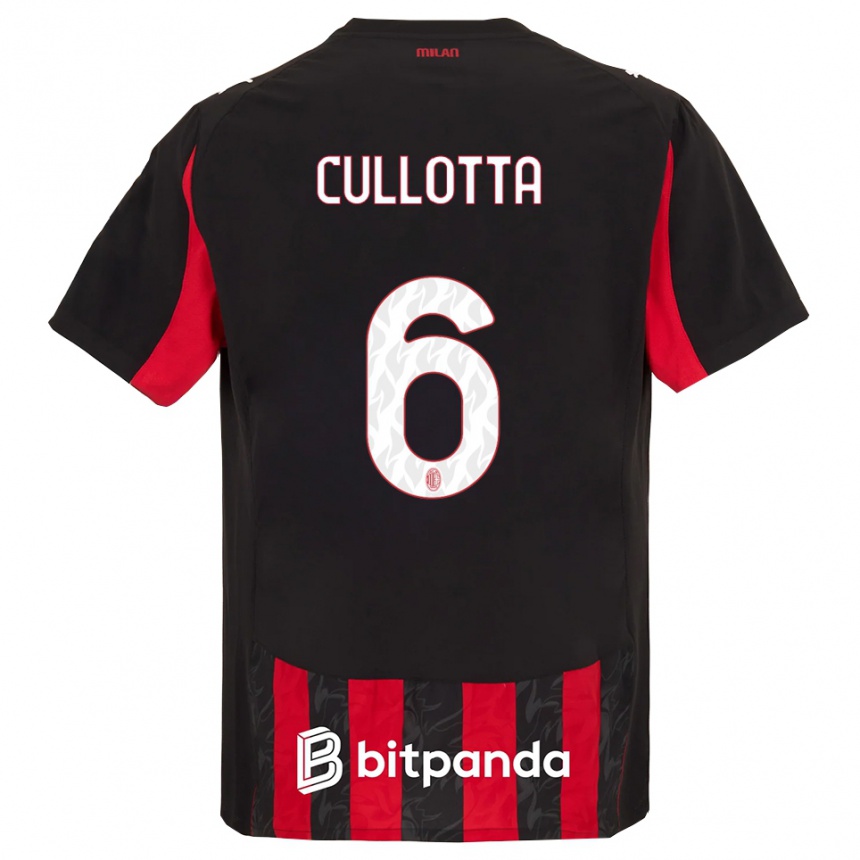 נשים כדורגל Andrea Cullotta #6 אדום שחור ג'רזי ביתית 2025/26