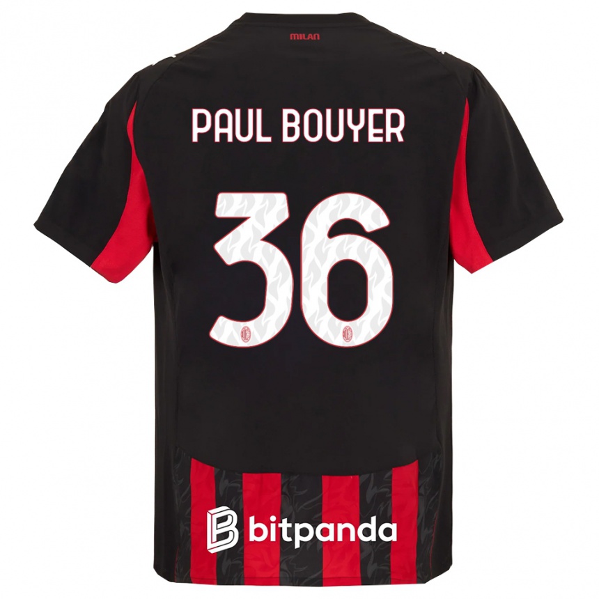 נשים כדורגל Léo Paul Bouyer #36 אדום שחור ג'רזי ביתית 2025/26