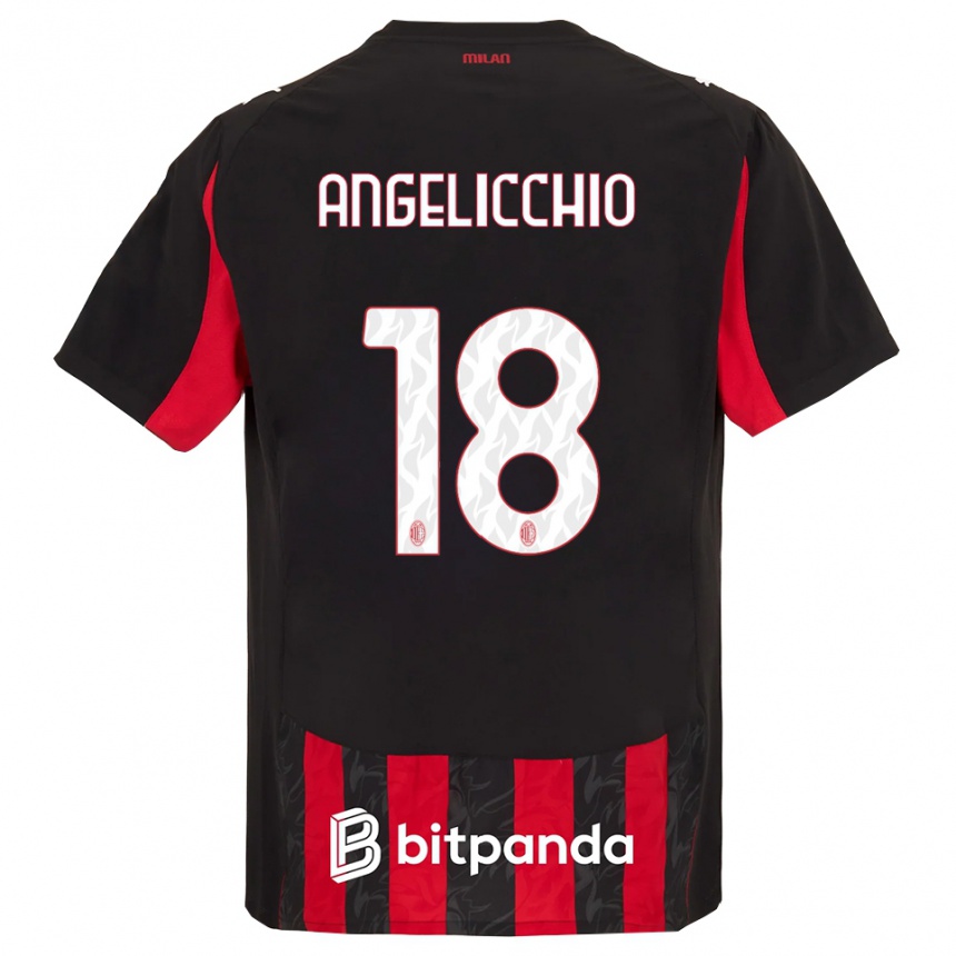נשים כדורגל Mattia Angelicchio #18 אדום שחור ג'רזי ביתית 2025/26