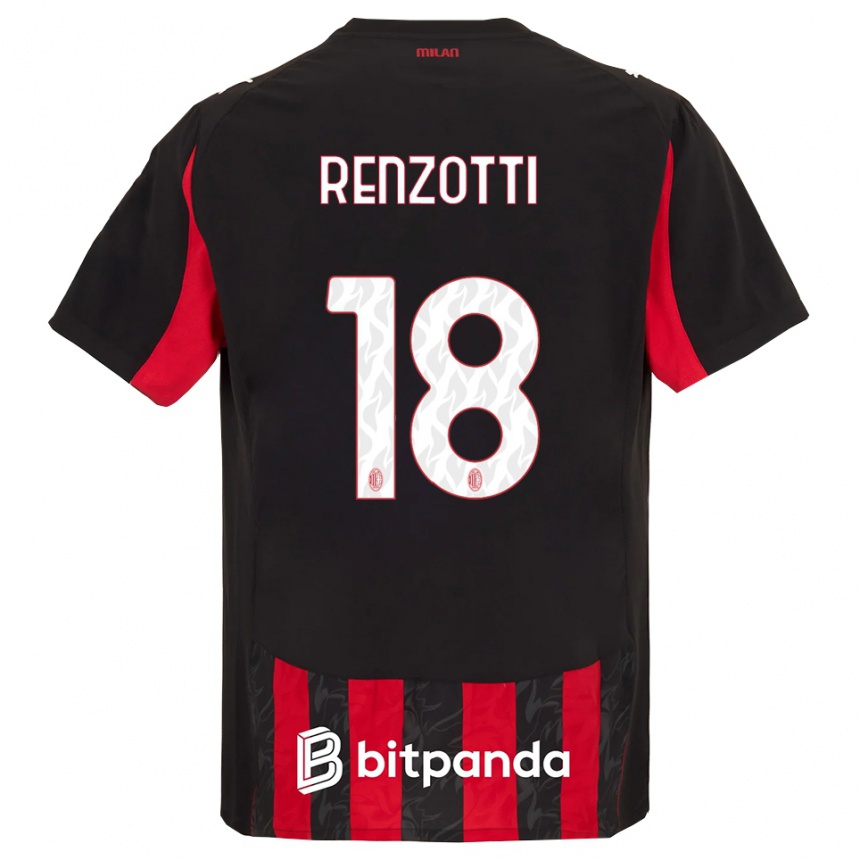 נשים כדורגל Monica Renzotti #18 אדום שחור ג'רזי ביתית 2025/26