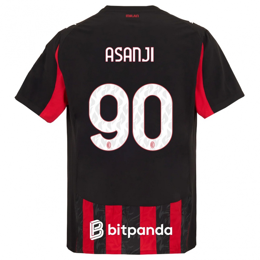 נשים כדורגל Levis Asanji #90 אדום שחור ג'רזי ביתית 2025/26