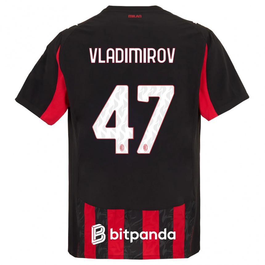 נשים כדורגל Valeri Vladimirov #47 אדום שחור ג'רזי ביתית 2025/26