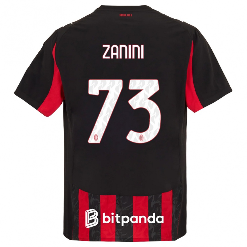 נשים כדורגל Paola Zanini #73 אדום שחור ג'רזי ביתית 2025/26