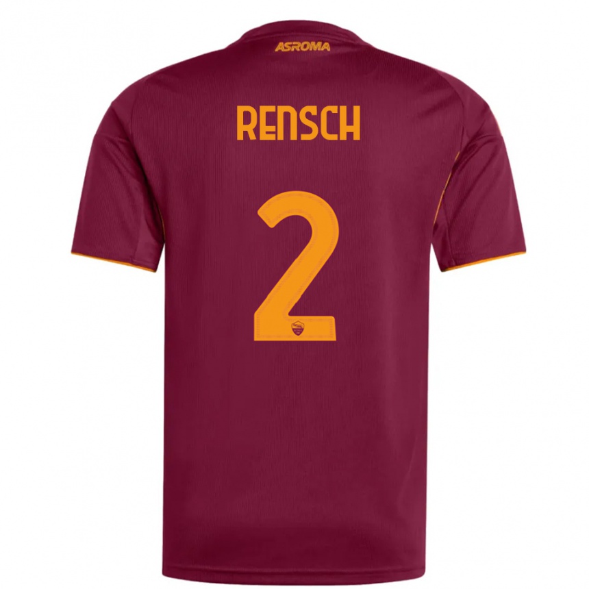 נשים כדורגל דיווין רנש #2 בורגונדי כתום ג'רזי ביתית 2025/26