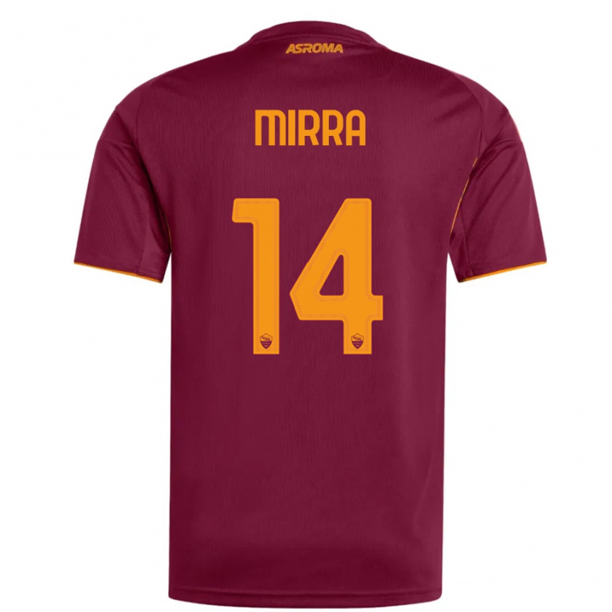 נשים כדורגל Jacopo Mirra #14 בורגונדי כתום ג'רזי ביתית 2025/26