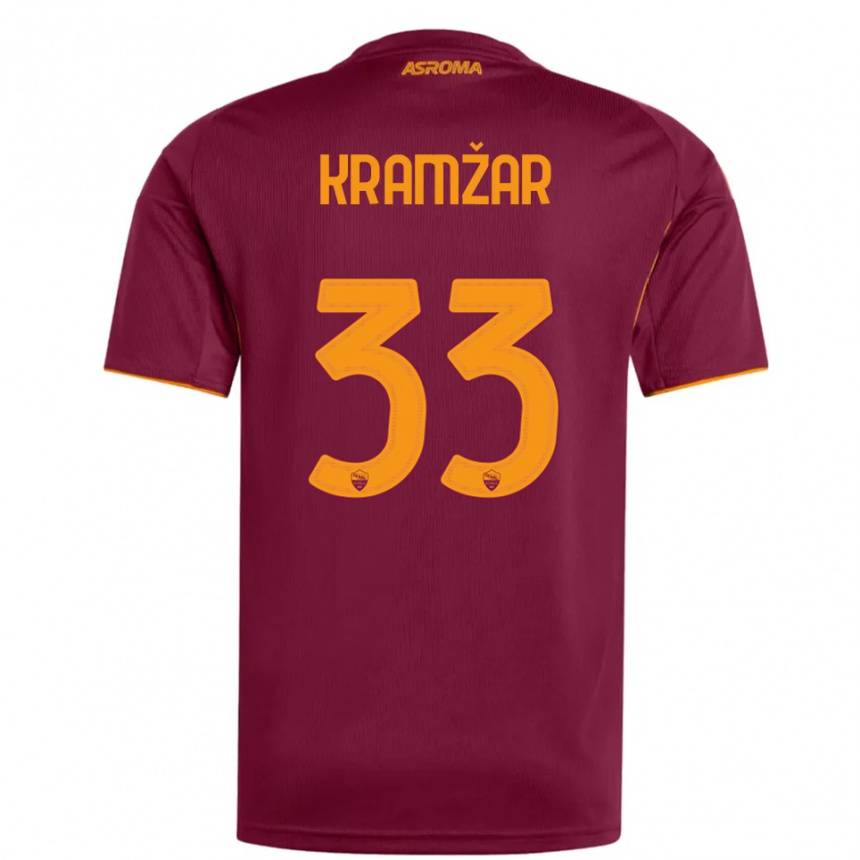 נשים כדורגל Zara Kramžar #33 בורגונדי כתום ג'רזי ביתית 2025/26