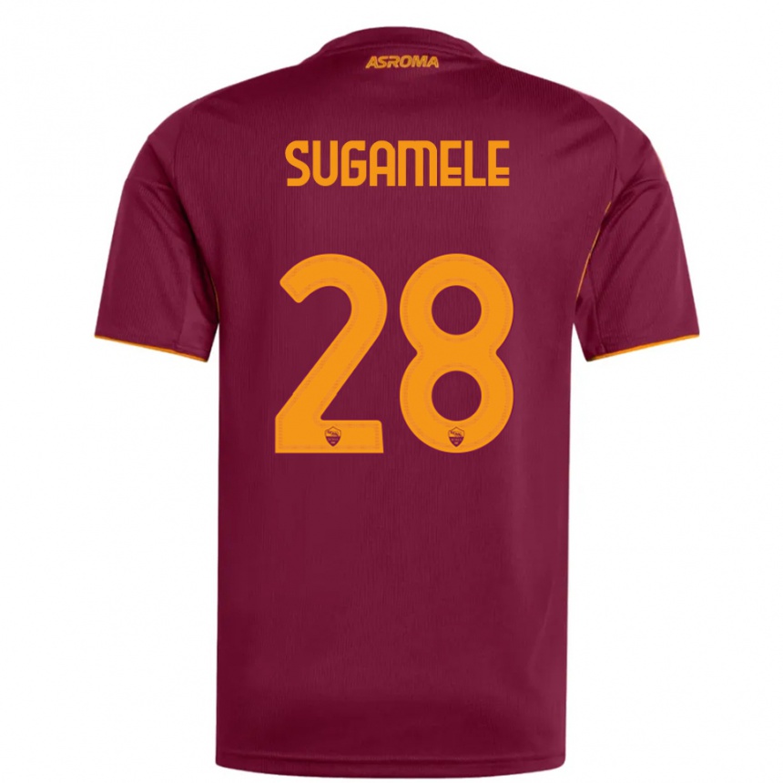 נשים כדורגל Alessandro Sugamele #28 בורגונדי כתום ג'רזי ביתית 2025/26