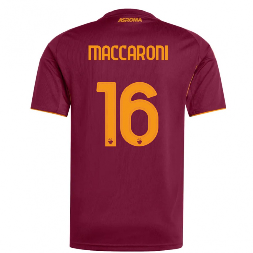 נשים כדורגל Valerio Maccaroni #16 בורגונדי כתום ג'רזי ביתית 2025/26