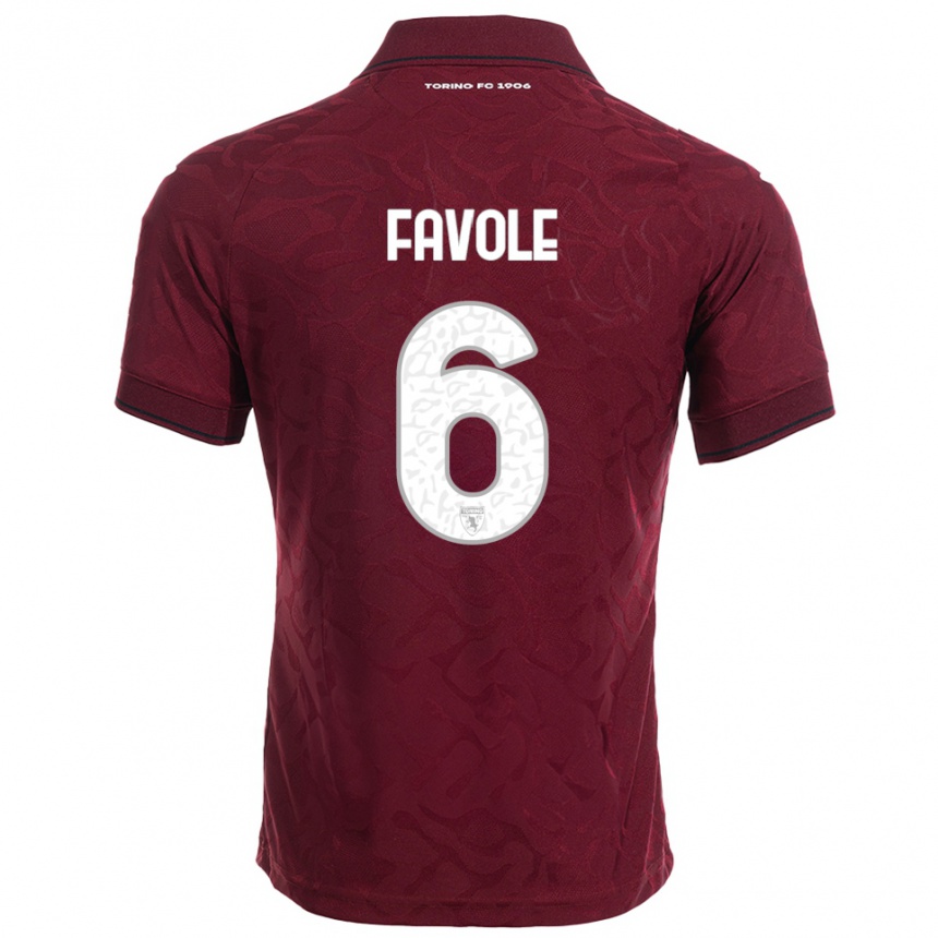 נשים כדורגל סטפניה פאבולה #6 בורגונדי לבן ג'רזי ביתית 2025/26