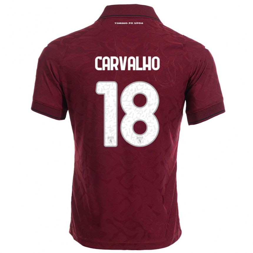 נשים כדורגל Lorenzo Carvalho #18 בורגונדי לבן ג'רזי ביתית 2025/26