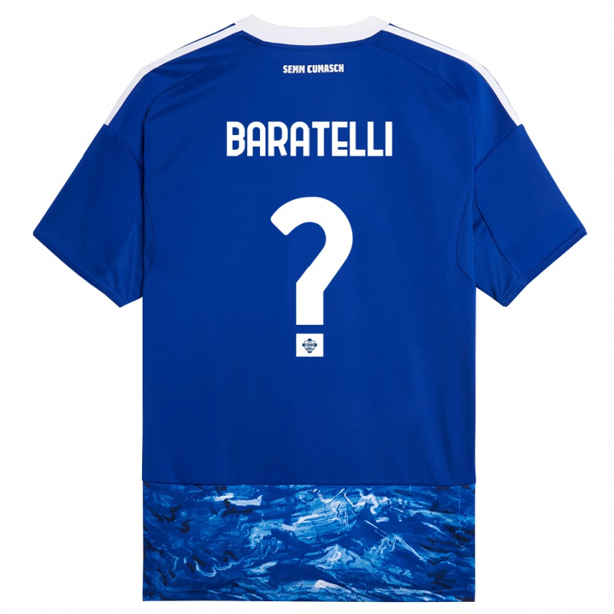 נשים כדורגל Mattia Baratelli #0 כחול לבן ג'רזי ביתית 2025/26
