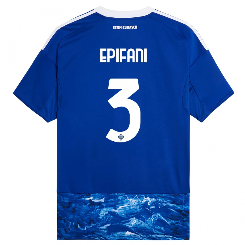 נשים כדורגל Lorenzo Epifani #3 כחול לבן ג'רזי ביתית 2025/26