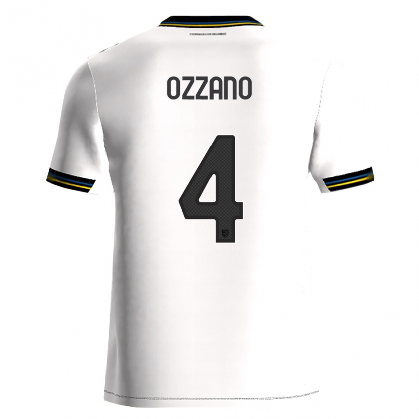 נשים כדורגל Roberto Ozzano #4 לבן שחור ג'רזי ביתית 2025/26