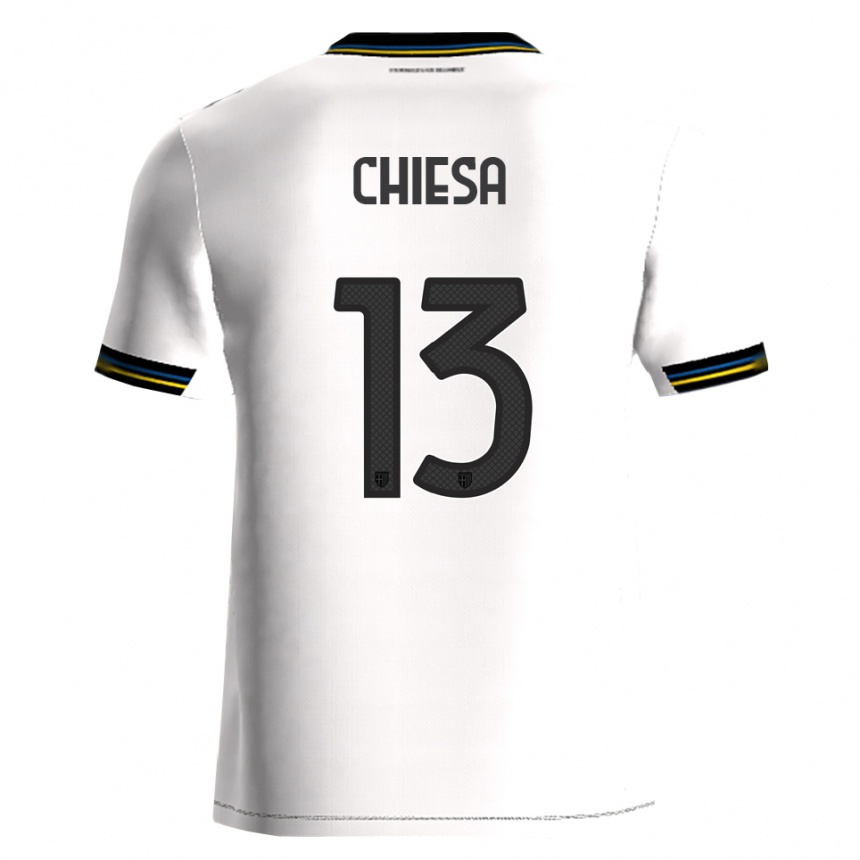 נשים כדורגל Riccardo Chiesa #13 לבן שחור ג'רזי ביתית 2025/26