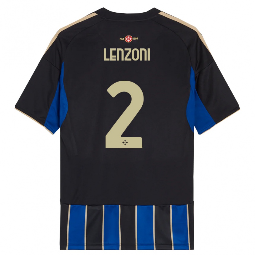 נשים כדורגל Samuele Lenzoni #2 שחור כחול ג'רזי ביתית 2025/26