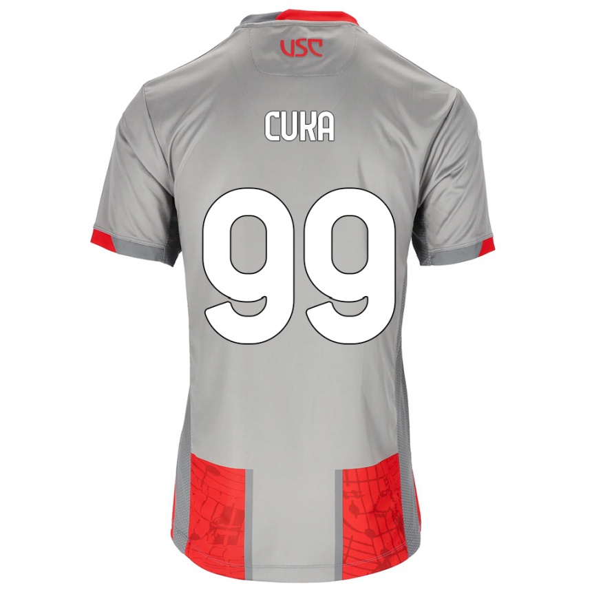 נשים כדורגל סמואל צוקה #99 אדום אפור ג'רזי ביתית 2025/26