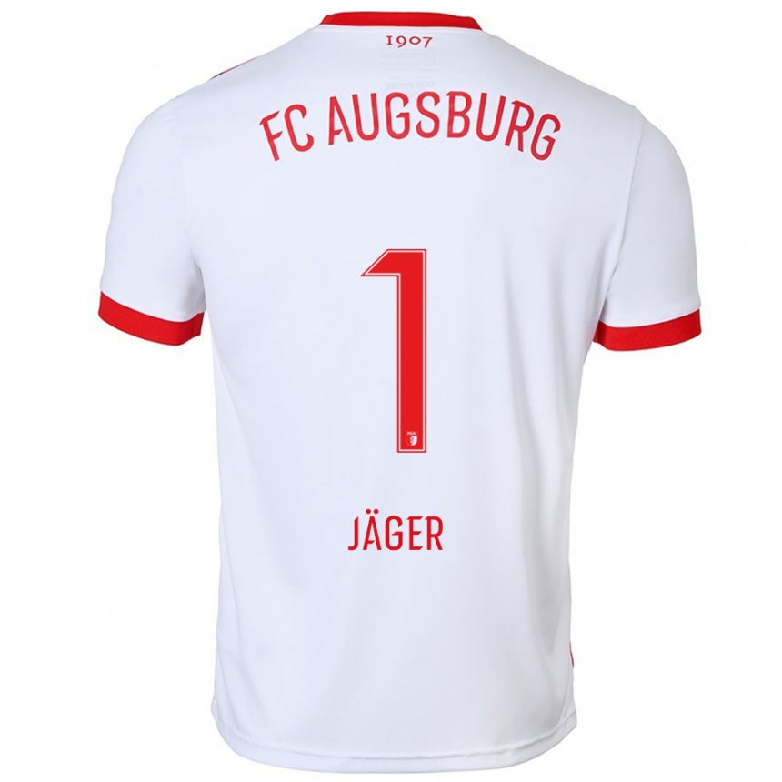נשים כדורגל Tobias Jäger #1 לבן אדום ג'רזי ביתית 2025/26