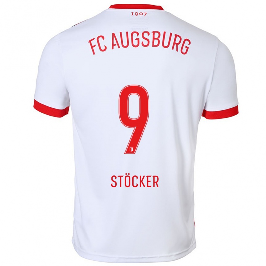 נשים כדורגל Louis Stöcker #9 לבן אדום ג'רזי ביתית 2025/26