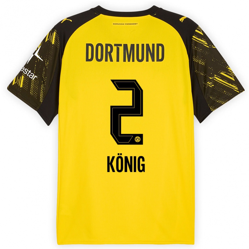 נשים כדורגל Niklas König #2 צהוב שחור ג'רזי ביתית 2025/26