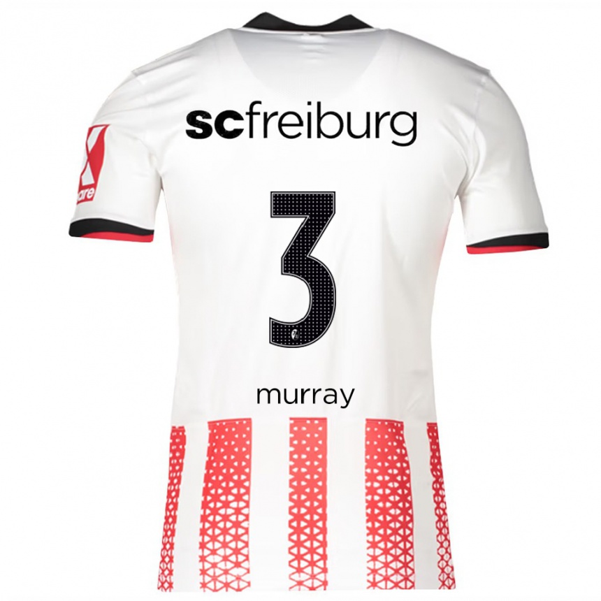 נשים כדורגל Drew Murray #3 לבן אדום ג'רזי ביתית 2025/26