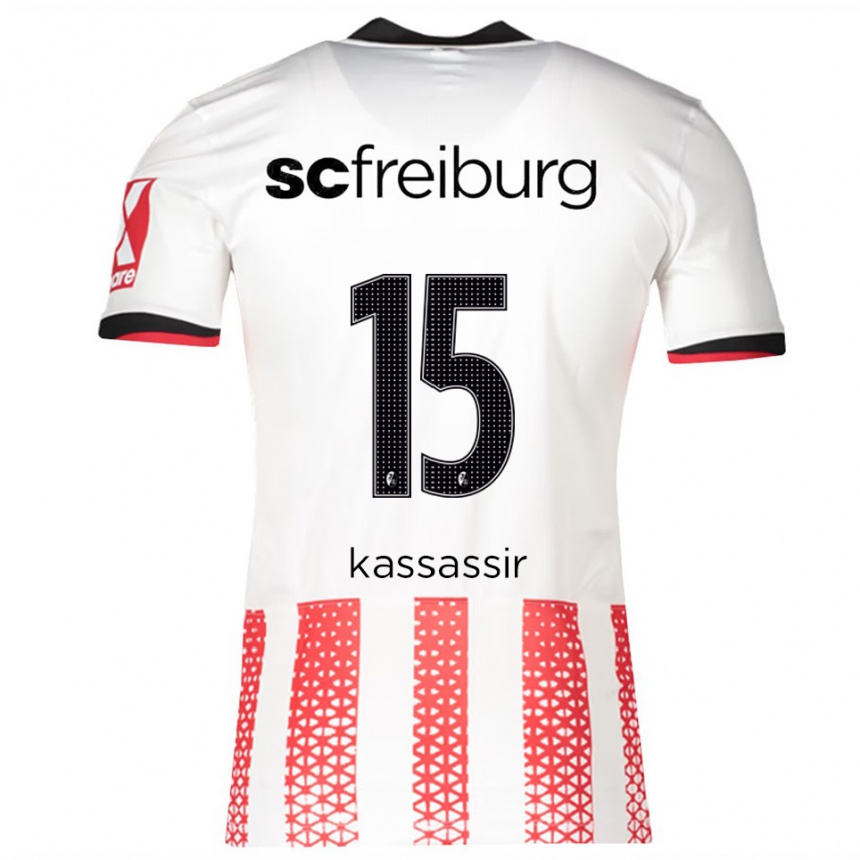 נשים כדורגל Malik Kassassir #15 לבן אדום ג'רזי ביתית 2025/26
