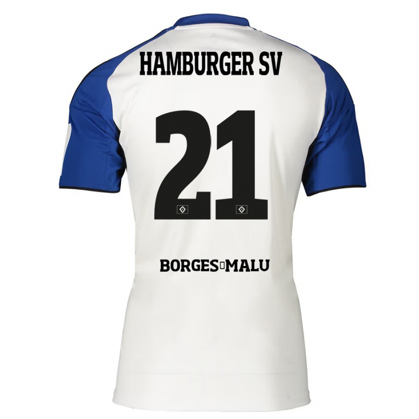 נשים כדורגל Louis Borges-Malu #21 לבן כחול ג'רזי ביתית 2025/26
